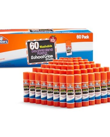 Elmer's Disappearing Purple School Glue Sticks Washable 7 Grams 60 Count