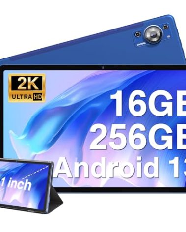 ZIOVO 2023 Tablet 11 inch Android 13 Tablets, 16GB RAM+256GB ROM+1TB Expand, Octa-Core 2.0GHz, 2K 2000 x 1200 FHD Display, 8600mAh, 13MP+5MP Camera, 5G+2.4G Wi-Fi/Bluetooth/with Case-Blue