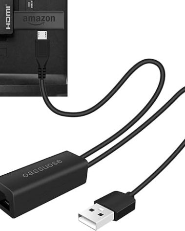 Oassuose Ethernet Adapter for Fire TV Stick,Fire Stick 4K Ethernet Adapter,for Chromecast Ultra/Google Home Mini and Other Streaming TV Sticks.Micro USB to RJ45 Ethernete Adapters-3.3ft