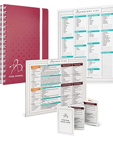 Bright Line Eating Starter Pack – Berry Food Journal + Magnetic Meal Planner + Food Plan Pocket Guide + Grocery List Magnet Pad for Fridge – Meal Planning Tools to Track Food, Water, & Weight Loss
