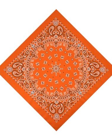 HankieWorld Unisex Bandanas Single Pack Super Soft Cotton 22 inch Cowboy Large Handkerchief with Nice Package(Orange)