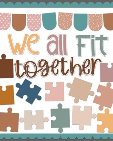 VABAMNA Bulletin Board Decorations, Puzzle Pieces for Bulletin Board, 45pcs Motivational Accents Puzzle Cutouts for Teacher School Supplies Boho Classroom Welcome Back to School Door Wall Decors