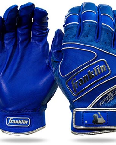 Franklin Sports MLB Batting Gloves - Powerstrap Chrome Adult Men's + Youth Batting Gloves Pair - Baseball + Softball Gear - Royal Blue - Adult Small