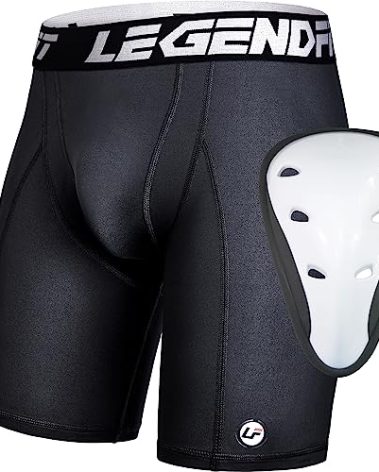 Legendfit Men Football Compression Shorts w/Cup Straps Protective Athletic Sliding Underwear Baseball Lacrosse Cricket