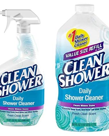 Clean Shower, Daily Shower Cleaner - No Scrub Bundle Pack [32oz. Spray Bottle & 60oz. Refill Bottle]