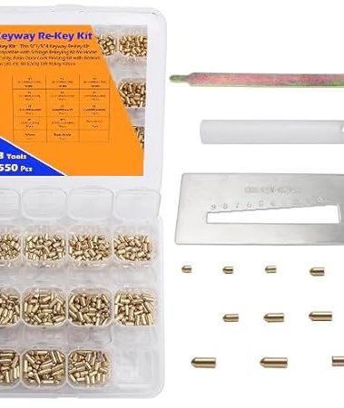 EAORBD SC1/SC4 Keyway Re-Key Kit Compatible with Schlage Rekeying Kit for Home Security, Patio Door Lock Pinning Kit with Bottom Pins (0-9, 50 Each) DIY Rekey Kit
