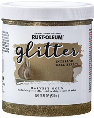 Rust-Oleum 360218 Glitter Interior Wall Paint, 28 oz, Harvest Gold, (Pack of 1)