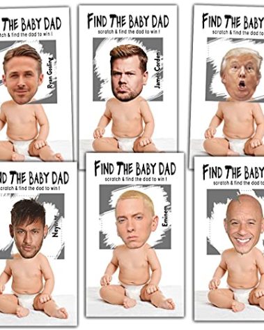 Nopoben Baby Shower Games – Find the Baby Dad Scratch Off Celebrity Cards, Gender Reveal Party Games Supplies – 36 Cards(BA01-baiR)
