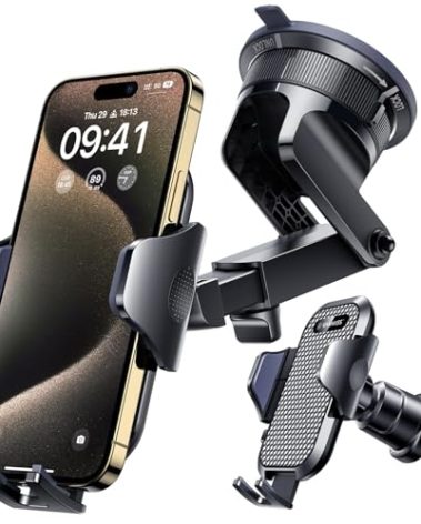 [2025 True Military-Grade] Car Phone Holder VANMASS [Upgraded Strongest Suction & Clip] Cell Phone Mount for Dashboard Windshield Vent,Truck Cradle Stand for iPhone 16 Pro Max 15 14 13 Samsung Android