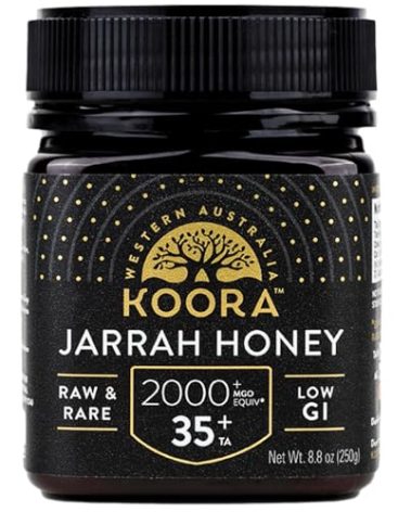 KOORA Jarrah Honey TA 35+ (MGO 2000+ Manuka Honey Rating Equiv.) Low GI, Medical Grade for Daily Health & Immune Support, Raw from the Ancient Forests of Western Australia 8.8 oz