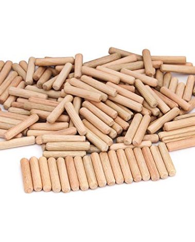 ZOENHOU 1000 PCS 5/16" x 1 1/2" Wooden Dowel Pins, Straight Dowel Rods Made of Hard Wood, Fluted Wood Dowel Plugs with Beveled Ends Tapered for Easy Insertion, Accessory Kit for Woodworking Furniture