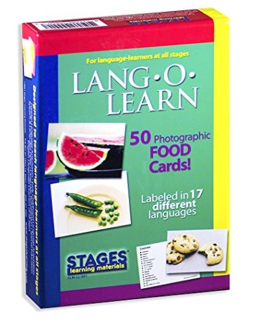Stages Learning Materials Lang-O-Learn ESL Food Vocabulary Photo Cards Flashcards for English, Spanish, French, German, Italian, Chinese, Korean +More