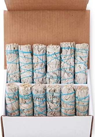 12 Pack White Sage ~ Sage Smudge Sticks for Smudging & Cleansing Energy ~ Bulk/Wholesale ~ Sustainably Grown (12 Pack)