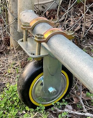 Gate Wheels for Metal Tube Gate - 6" Farm Gate Wheel for Metal Swing Gate Fence Support - 1 Pack
