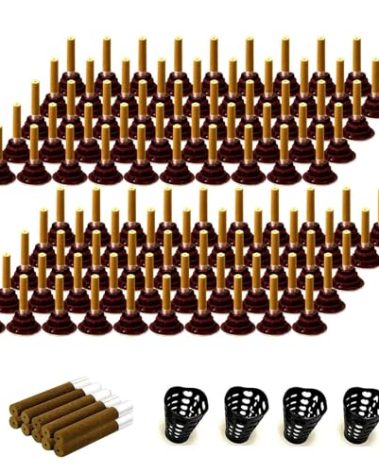 homemelinda 110pcs Moxibustion Sticks and 100pcs Self-Stick Base, 5-Years Moxa Cone Moxi Stick for Chinese Traditional AiJiu with 4pcs Protective Cover