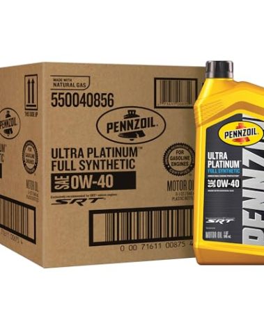Pennzoil Ultra Platinum Full Synthetic 0W-40 Motor Oil, 1 Quart (6 Pack)