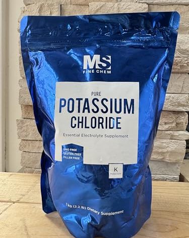 Potassium Chloride Powder, 1 KG/2.2lb(35 Ounce) | Salt Substitute & Essential Hydration Electrolyte Supplement |Supports Mineral Balance,Heart,Joint,and Immune Health| Filler Free, Dissolves Easily