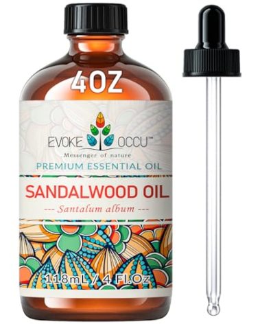 EVOKE OCCU Sandalwood Essential Oils for Skin Care, Diffuser, Perfume, Candle and Soap Making - 4 FL Oz