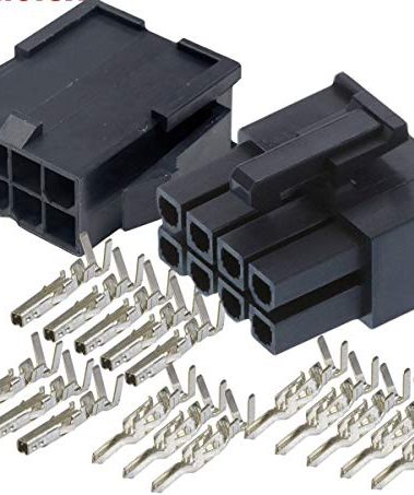 Molex 8-Pin Black Connector Pitch 4.20mm.0165" w/18-24 AWG Pin Mini-Fit Jr