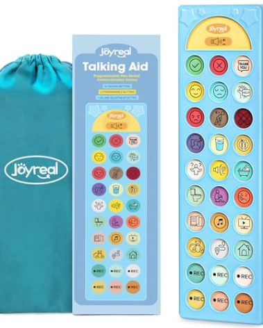 Joyreal AAC Device for Autism, Non Verbal Communication Tools for Speech Therapy & Stroke Rehab. Autism Talking Aids with 6 Programmable Buttons & Adjustable Volume, Autism Toys for Kids and Adults