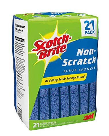 Scotch Brite Blue Non-Scratch Scrub Sponges 21 PACK 3M Individually Wrapped NEW