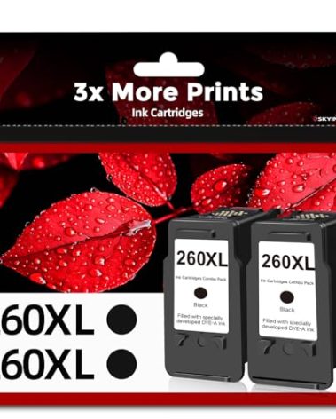 Skyink Compatible Ink Cartridges Replacement for Canon 260XL pg-260 XL for TS6400 TS6420 TS6420a TR7020 TR7020a TR7022 TS5300 TS5320 Printers 2 Pack Black
