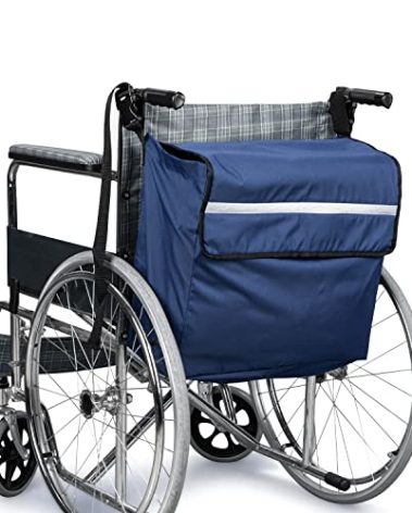SWISSELITE Wheelchair Bag,Wheelchair Backpack Bag,Wheel Chair Storage Tote Accessory-Large Capacity with Reflective Stripe for Walker Rollator Wheelchair Transport Chair