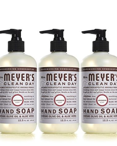 MRS. MEYER'S CLEAN DAY Hand Soap, Made with Essential Oils, Biodegradable Formula, Lavender, 12.5 fl. oz - Pack of 3