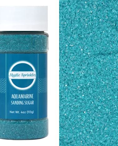 Mystic Sprinkles Sanding Sugar 4oz Bottles (Aquamarine - Teal Sanding Sugar 4oz)