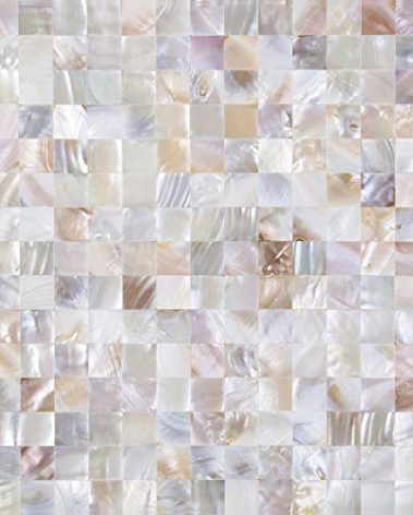 KASARO Peel and Stick Mosaic Shell Backsplash Tile for Kitchen, Bedroom and Bathroom Mother of Pearl Wall Tile (1, Natural)