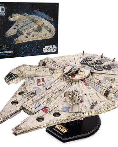 4D Build Star Wars Millennium Falcon 3D Model Kit, 𝖲tar Wars Gifts, Ѕtar Ｗars Toys Desk Decor for Star Ｗars Fans & Collectors, Adults & Teens 12+
