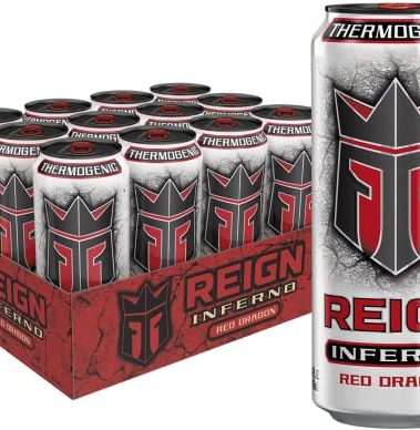Reign Inferno Red Dragon, Thermogenic Fuel, Fitness and Performance Drink, 16 Fl Oz (Pack of 12)