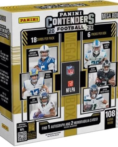 Panini 2023 Contenders Football Mega Trading Card Box (108 Cards/Box) One Autograph Teal Parallels