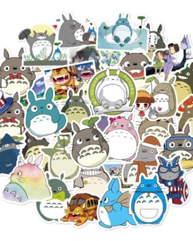 50Pcs Cartoon Totoro Themes Waterproof Stickers for Water Bottle Cup Laptop Bike Skateboard Luggage Box Vinyl Graffiti Patches BRJKT