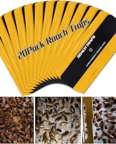 20 Pack Roach Traps, Cockroach Traps Indoor Home, Glue Roach Traps, Child & Pets Safe(Upgrade Recipe)