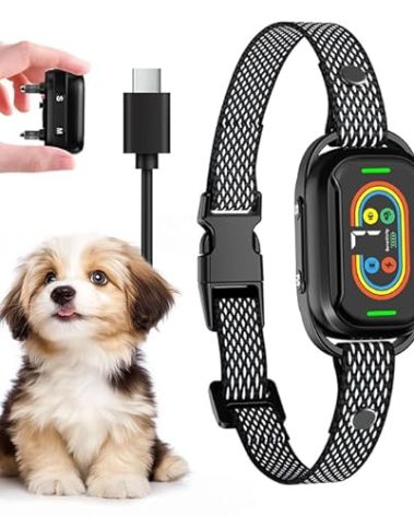 AOZOOM Dog Bark Collar, Bark Collar for Large Medium Small Dogs,Rechargeable Barking Collar with 5 Modes & 8 Sensitivities & 9 Shock Strengths, Anti Bark Collars for Dogs with Beep Vibration Shock