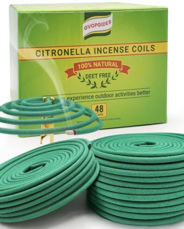 Citronella Incense coils, Made from Natural Plants, Suitable for Outdoor, Living Room, Terrace use (48 coils and Coil Holders)