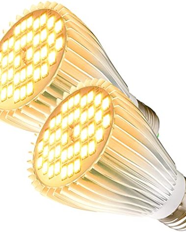MILYN 2 Pack LED Grow Light Bulb, 30W Full Spectrum Plant Light Bulb Warm LED Grow Lights for Indoor Plants Vegetables, Flowers, Houseplants and Seedlings, E26 Lamp for Greenhouse, Garden, Hydroponic