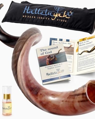 HalleluYAH Original Kosher 35”-39” Half-Polished Kudu Shofar From Israel