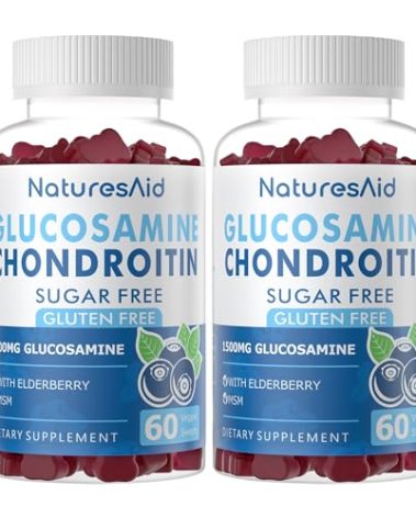 Glucosamine Chondroitin Gummies with MSM & Elderberry Extra Strength - Joint Support, Antioxidant Immune Support Supplement for Adults, Men & Women.(2 Pack)