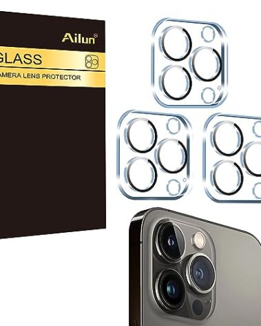 Ailun 3 Pack Camera Lens Protector for iPhone 15 Pro 6.1" & iPhone 15 Pro Max 6.7",Tempered Glass,9H Hardness,Ultra HD,Anti-Scratch,Easy to Install,Case Friendly [Does not Affect Night Shots]
