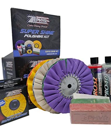 ZEPHYR Custom POLISHING Products Super Shine Polishing Kit with 8" Polishing Wheels for Aluminum, Stainless on Semi Trucks, Polishing Aluminum Wheels