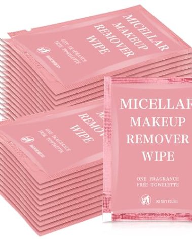 Ctosree 150 pcs Makeup Remover Wipes Bulk Individually Wrapped Makeup Wipes Single Makeup Remover Cloth Facial Cleansing Pads for Mascara Lipstick Oil Dirt Face Skin Travel Hotel(Pink)