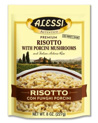 Alessi Autentico, Premium Seasoned Risotto, Italian Arborio Rice, Easy to Prepare, 8oz (Porcini Mushroom, Pack of 6)
