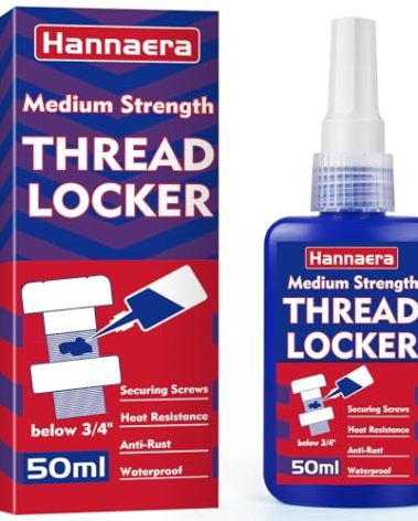 Thread Lock Blue 1.69 Fl oz/50 ml Medium Strength, Lock & Seal Nuts, Bolts, Fasteners and Metals, Blue Threadlocker Against Losening and Leakage