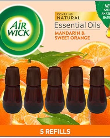 Air Wick Essential Mist Refill, 5 ct, Mandarin & Sweet Orange, Essential Oils Diffuser, Air Freshener