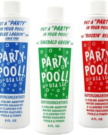 Party Pool LLC - Additive Color Bundle: Blue Lagoon, Green Lagoon, Rockin Red, 8 Ounces Each