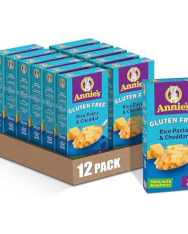 Annie's Gluten Free Macaroni and Cheese, Rice Pasta and Cheddar, 6 oz (Pack of 12)