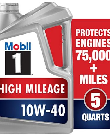 Mobil 1 High Mileage Full Synthetic Motor Oil 10W-40, 5 Quart