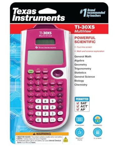 Texas Instruments TI-30XS Multiview Scientific Calculator (Pink)